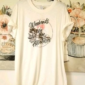 NWT Maurices "Weekends are for Adventures" Tee XL